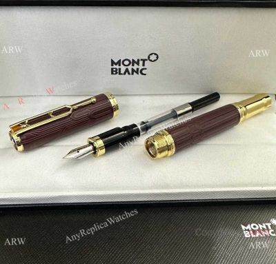 Best Clone Montblanc Homage to Victor Hugo Fountain Wine Red & Gold-coated
